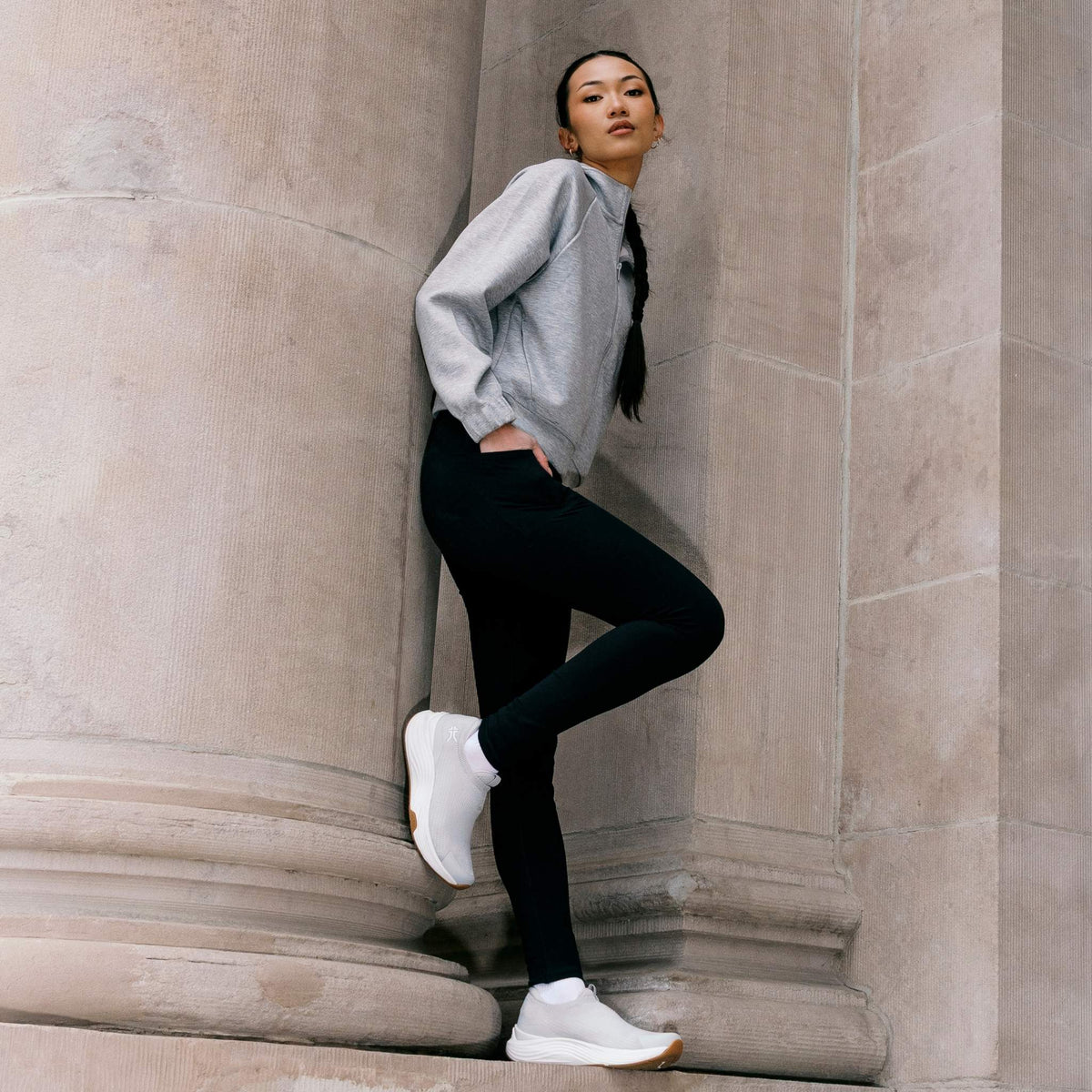 Women's KURU ATOM 2 Slip-On, Dove Gray/Gum