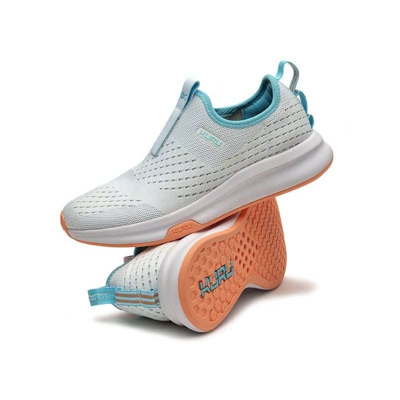 Women's KURU ATOM Slip-On, Bright White/Topaz Blue