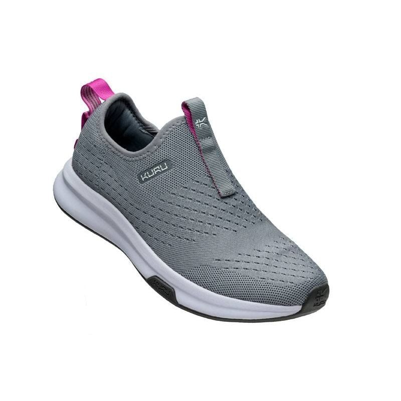 Women's KURU ATOM Slip-On, Stone Gray/Berry Pink