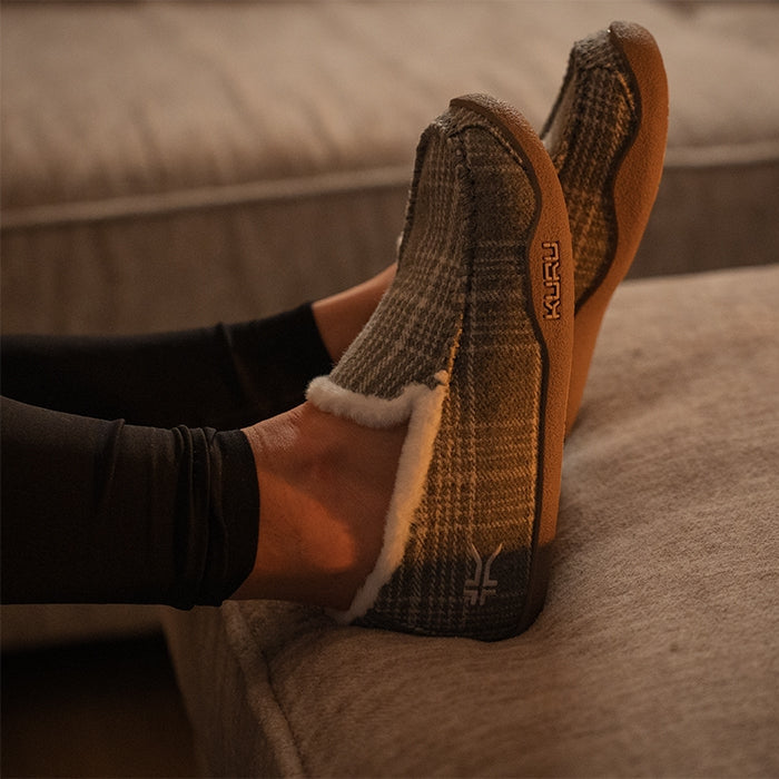 Women's KURU LOFT, Gray Plaid/Capuccino