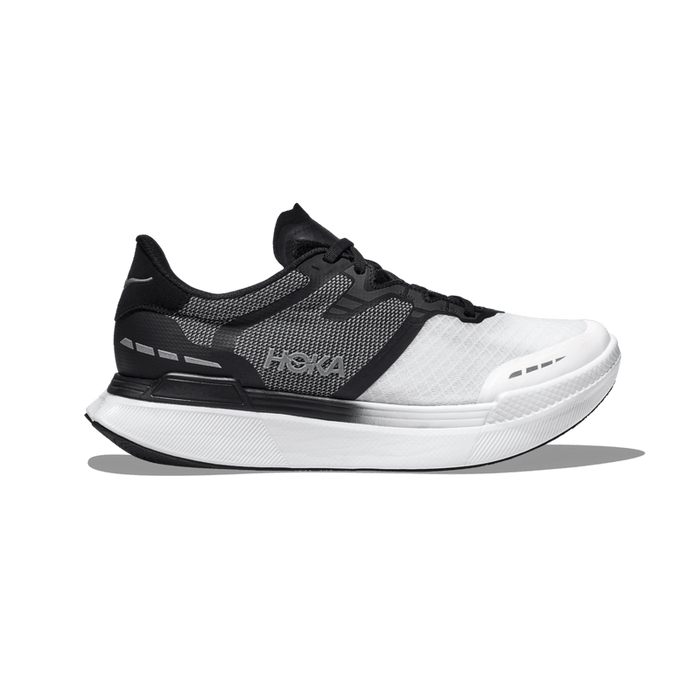 Women's Hoka One One Transport X, Black/White, 8 B Medium