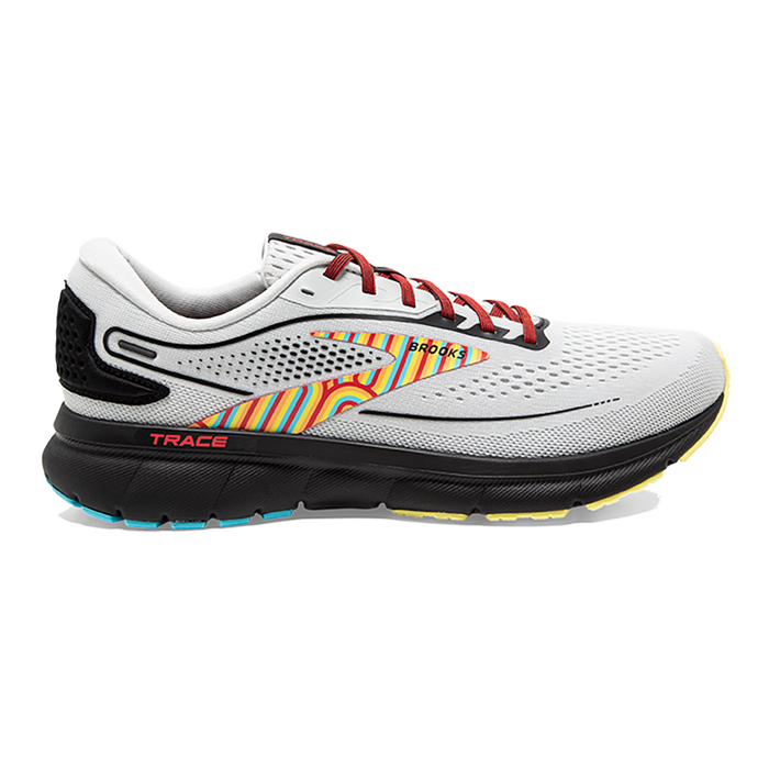 Men's Brooks Trace 2, Grey/Black/Limelight, 9.5 D Medium