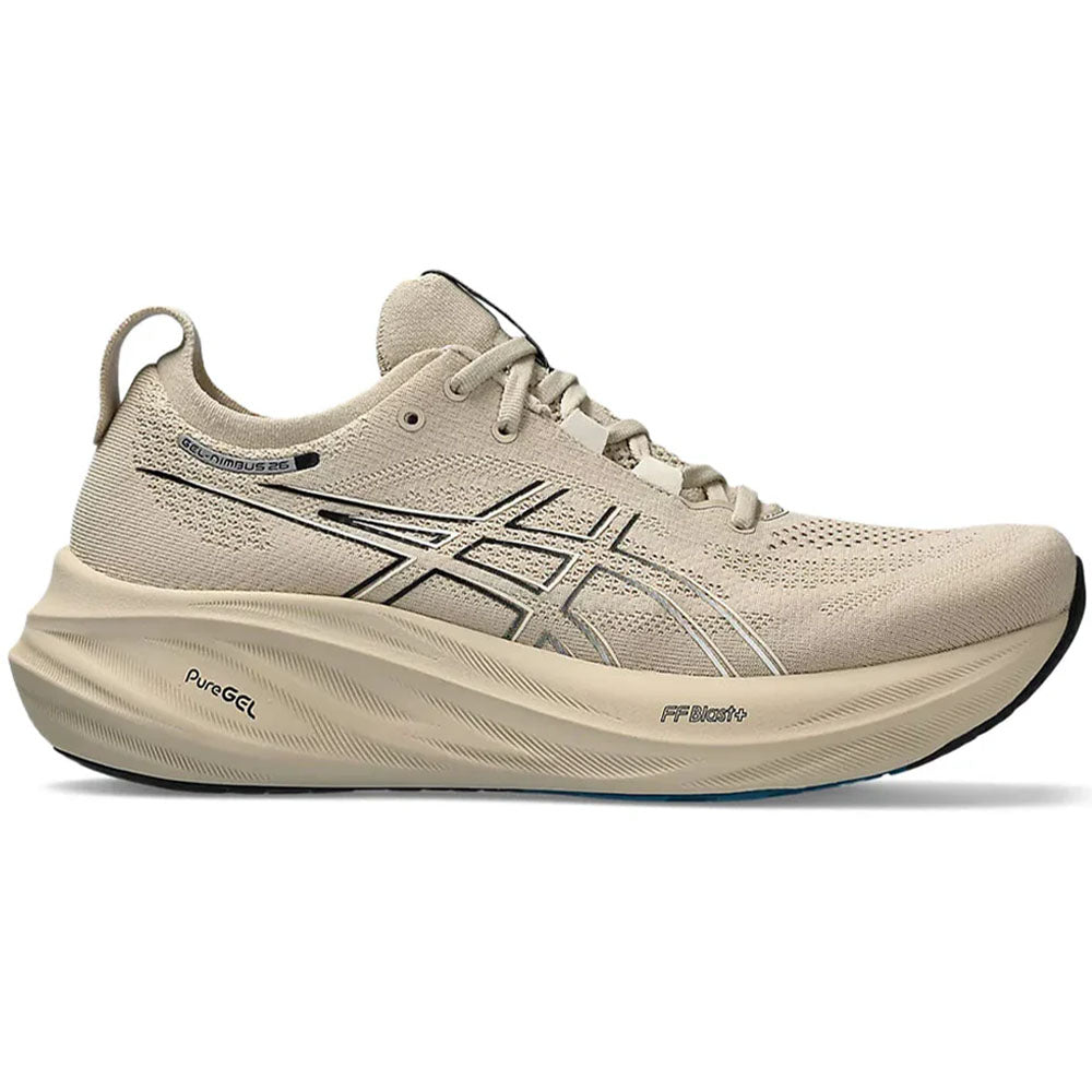 Men's Asics Gel-Nimbus 26, Feather Grey/Black, 7 D Medium