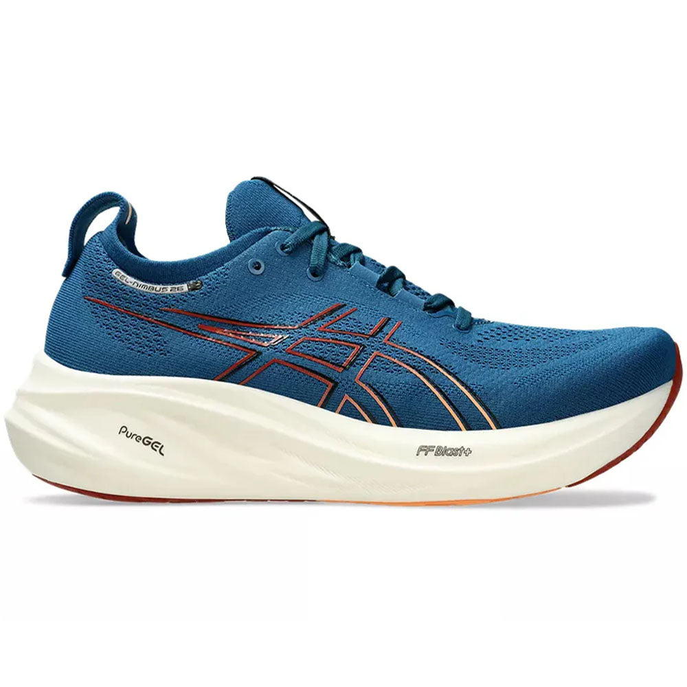 Men's Asics Gel-Nimbus 26, Rich Navy/Faded Orange, 11.5 D Medium