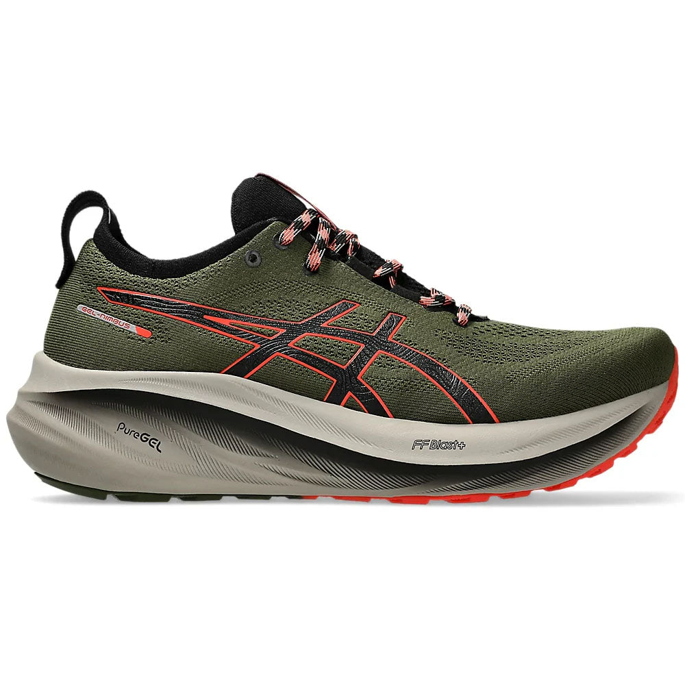 Men's Asics Gel-Nimbus 26 TR, Nature Bathing/Red Snapper, 10.5 D Medium