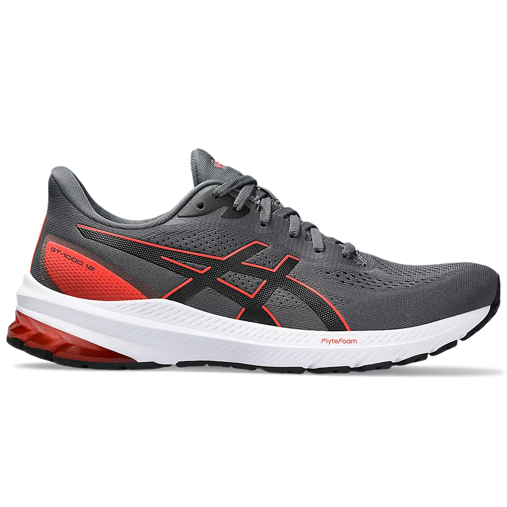 Men's Asics GT-1000 12, Carrier Grey/True Red, 10 2E Wide