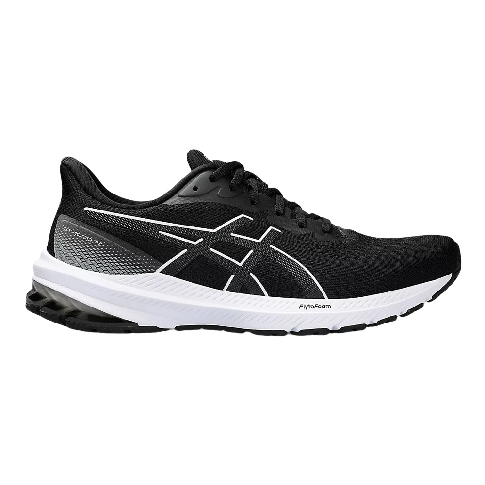 Men's ASICS GT-1000 12, Black/White, 12.5 D Medium