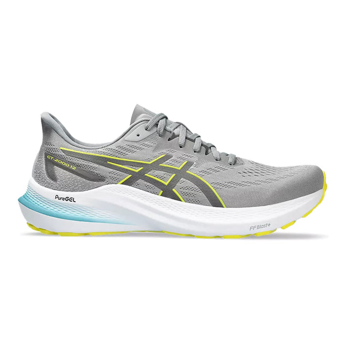 Men's Asics GT-2000 12, Sheet Rock/Bright Yellow, 7 D Medium