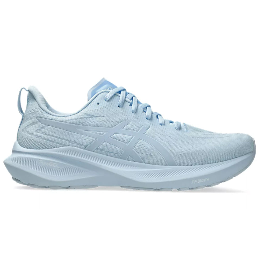 Side view on white background of Mens Asics GT-2000 running shoe in Lite-Show/Light Blue, Medium (Regular) width