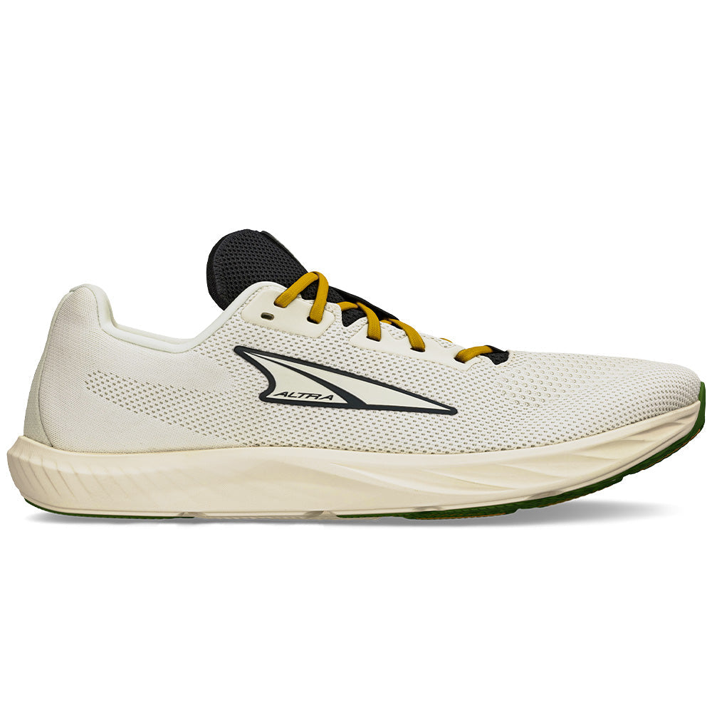 Side view on white background of Mens Altra Escalante running shoe in White/Gray, Medium (Regular) width
