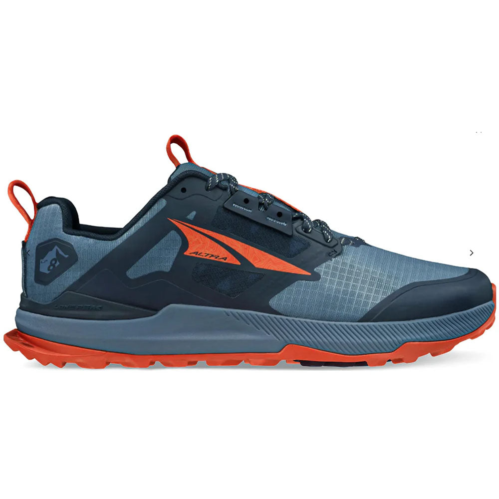 Men's Altra Lone Peak 8, Blue/Orange, 10 D Medium