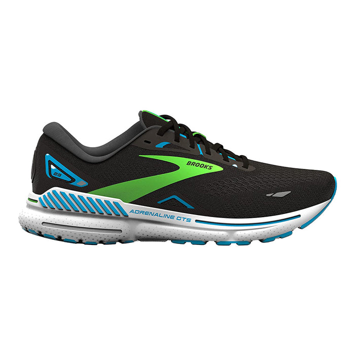 Men's Brooks Adrenaline GTS 23, Black/Hawaiian Ocean/Green, 8.5 D Medium