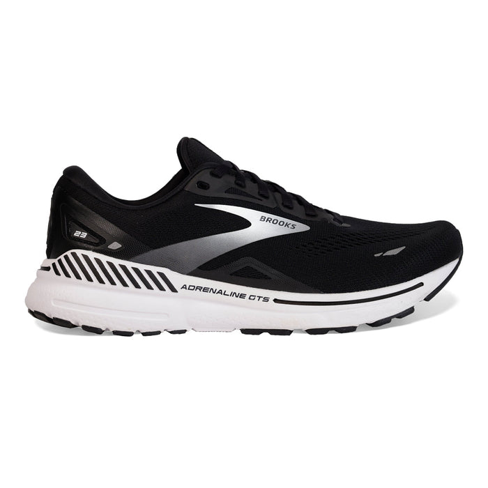 Men's Brooks Adrenaline GTS 23, Black/White/Silver, 12 D Medium