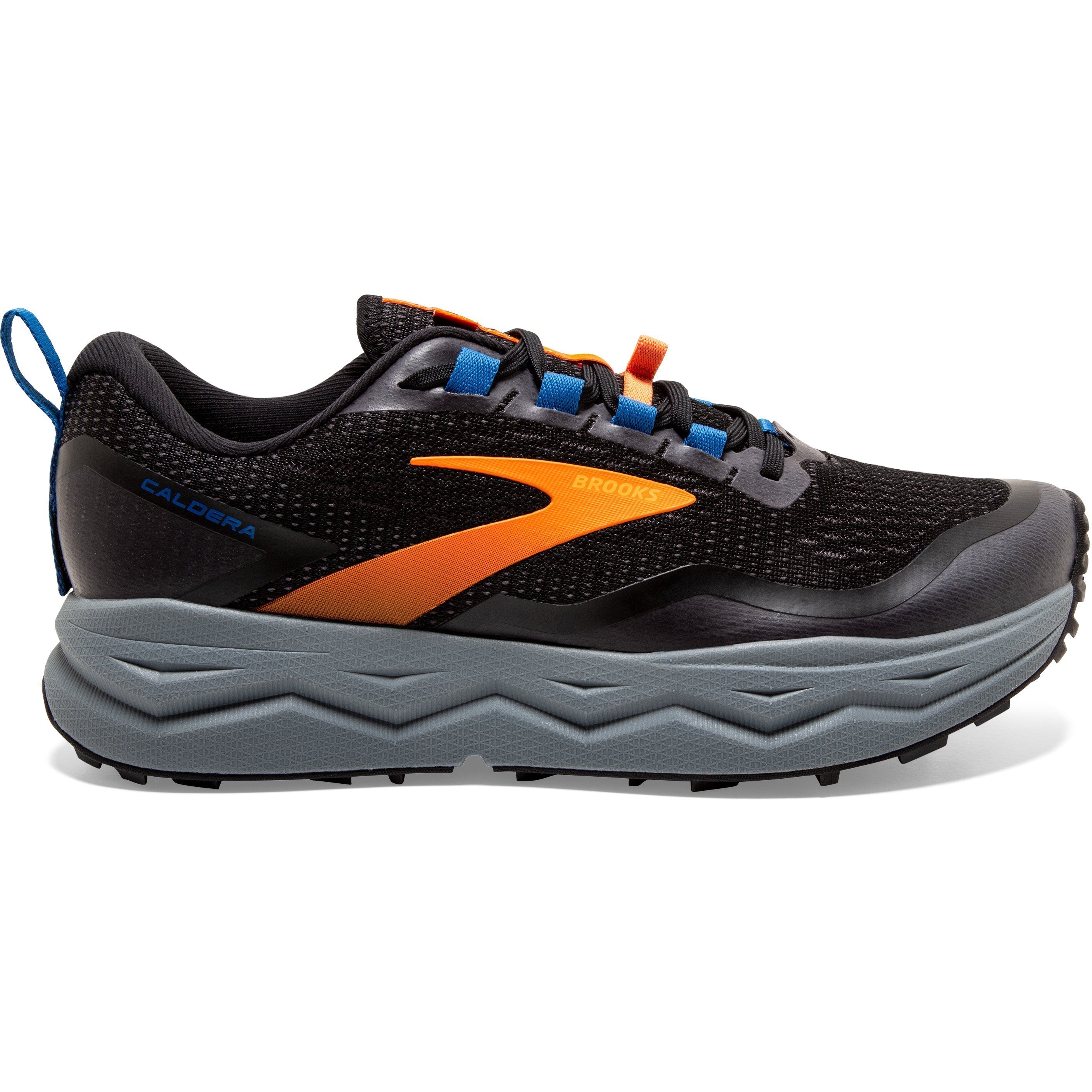 Men's Brooks Caldera 5, Black/Orange/Blue, 9.5 D Medium