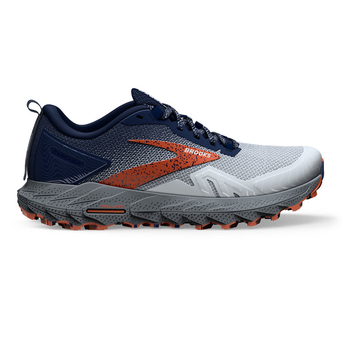 Men's Brooks Cascadia 17, Blue/Navy/Firecracker, 12.5 D Medium