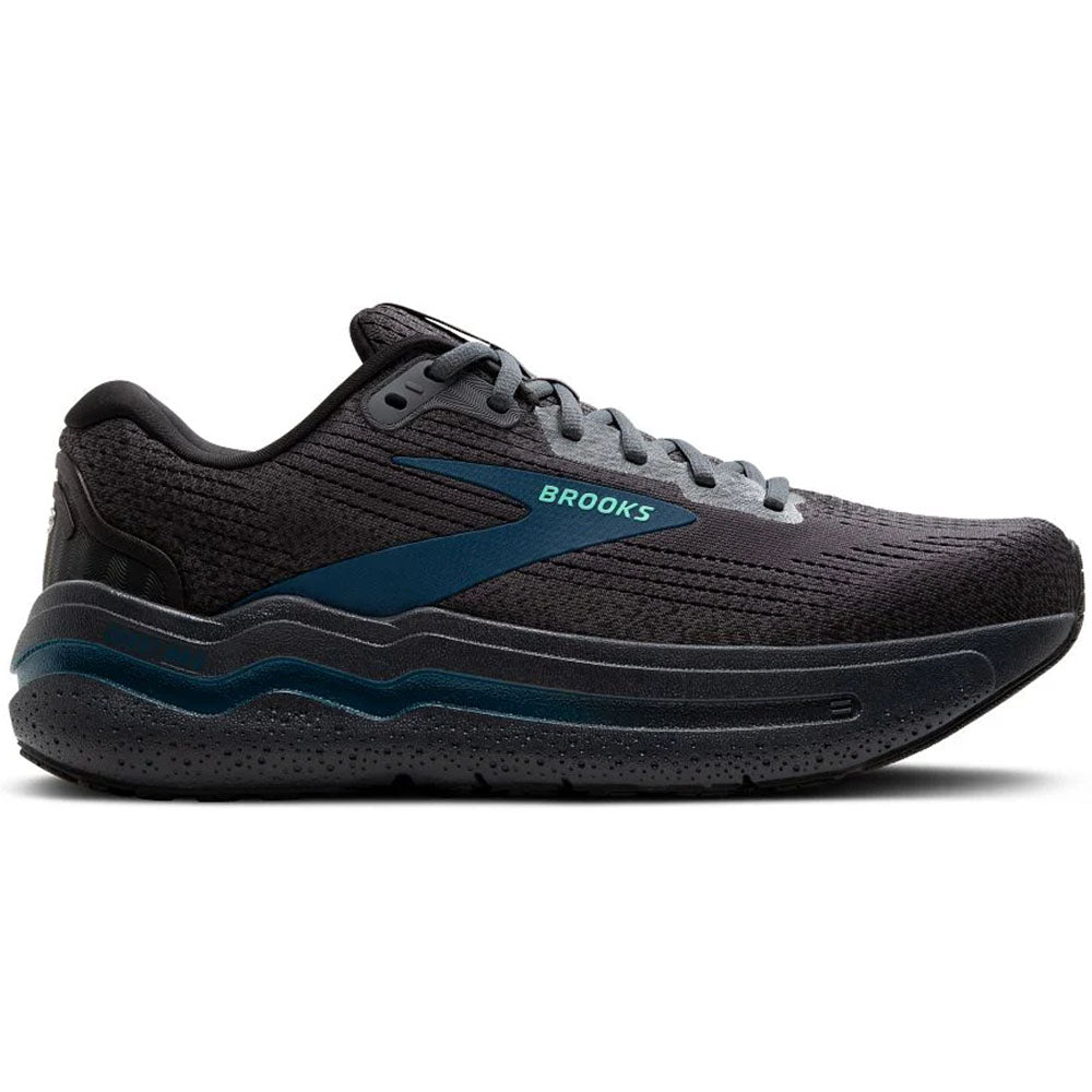 Men's Brooks Ghost Max 2, Ebony/Cockatoo/Blue Sapphire, 7.5 2E Wide