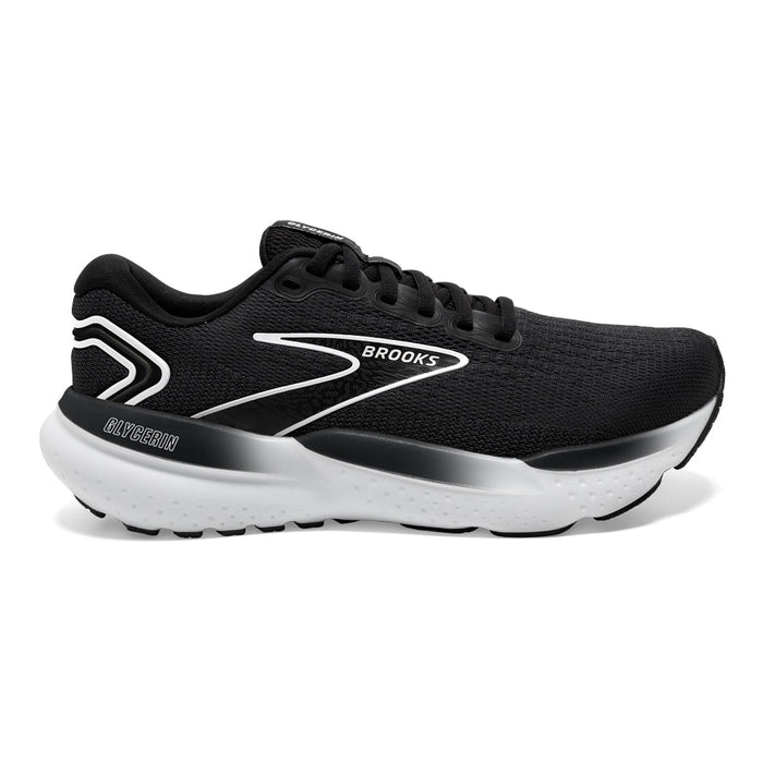 Men's Brooks Glycerin 21, Black/Grey/White, 9 2E Wide