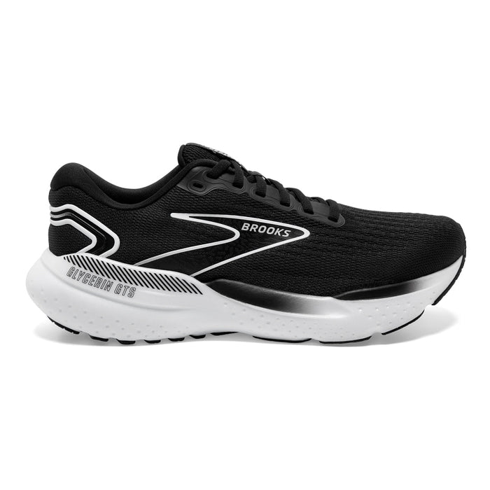 Men's Brooks Glycerin GTS 21, Black/Grey/White, 11 D Medium