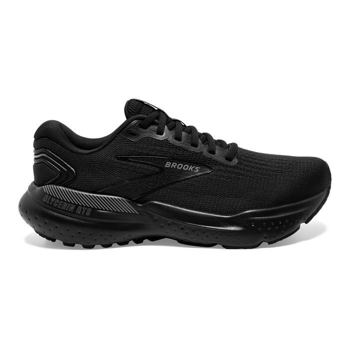 Men's Brooks Glycerin GTS 21, Black/Black/Ebony, 11.5 2E Wide