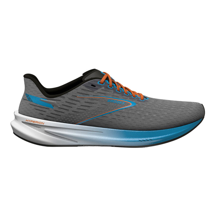 Men's Brooks Hyperion, Grey/Atomic Blue/Scarlet, 8.5 D Medium