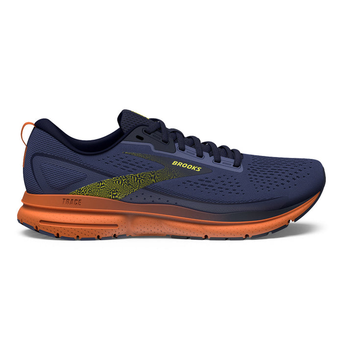 Men's Brooks Trace 3, Iris/Red Orange/Sulphur, 11.5 D Medium