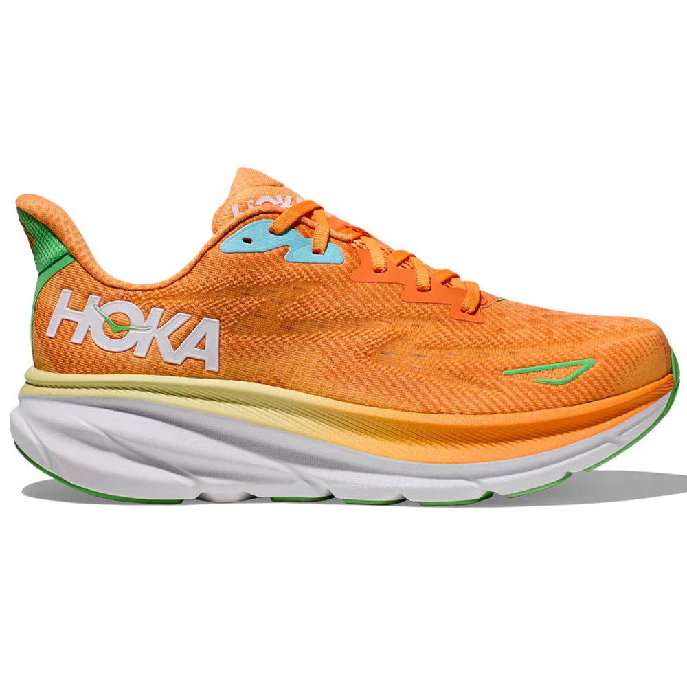 Men's Hoka Clifton 9, Solar Flare/Sherbet, 8.5 2E Wide