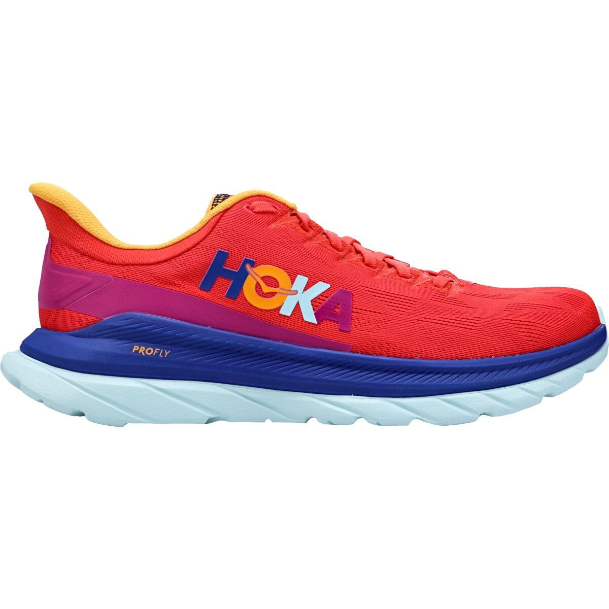 Men's Hoka Mach 4, Fiesta/Bluing, 10.5 D Medium