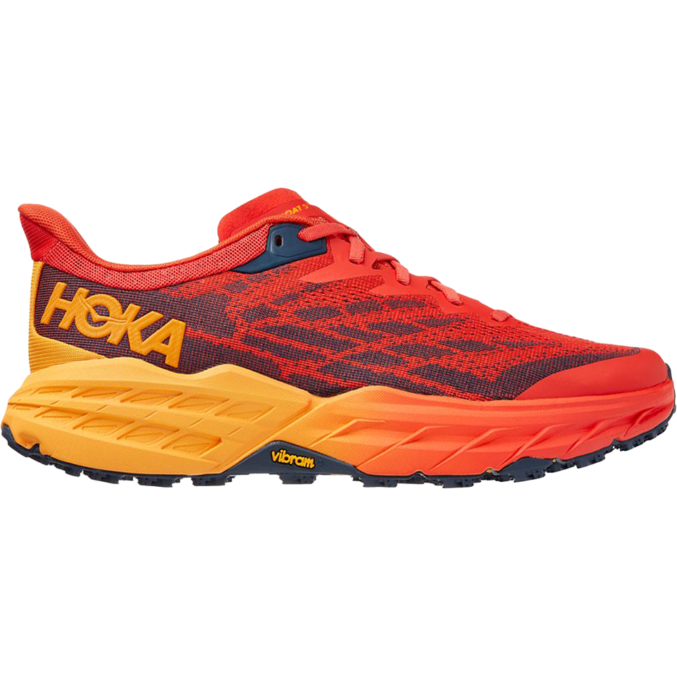 Men's Hoka Speedgoat 5, Fiesta/Radiant Yellow, 9.5 D Medium