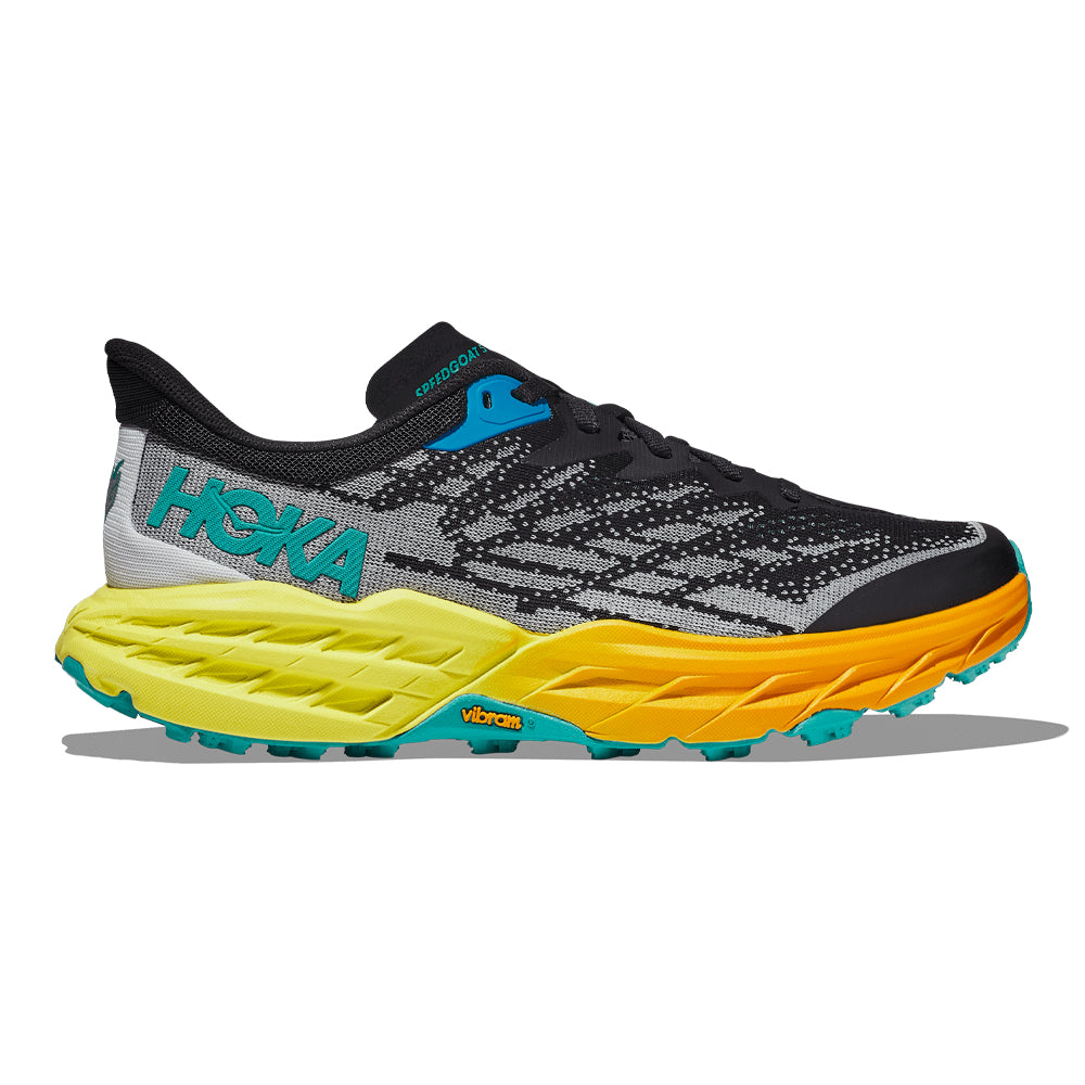 Men's Hoka Speedgoat 5, Black/Evening Primrose, 10 D Medium