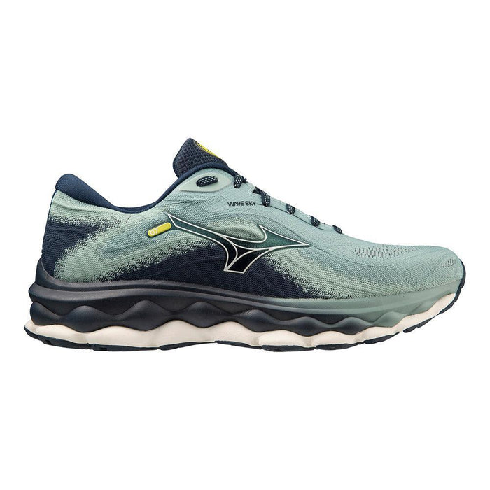 Men's Mizuno Wave Sky 7, Mineral Blue-Snow White, 7.5 D Medium