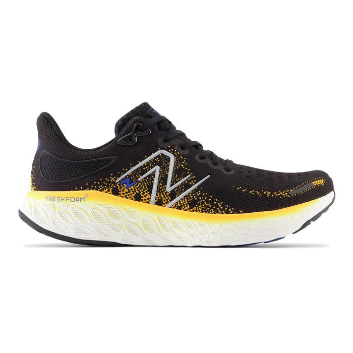 Men's New Balance Fresh Foam X 1080v12, Black/Hot Marigold, 9 D Medium