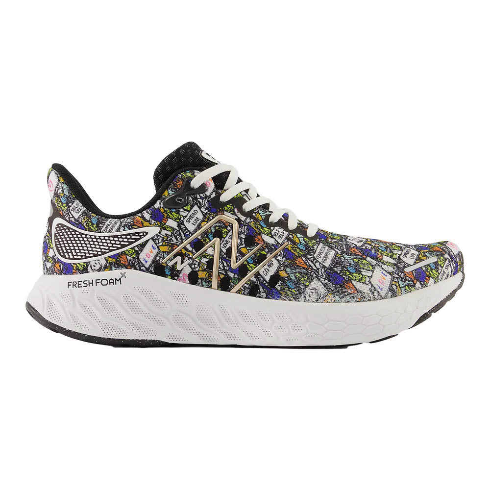Women's New Balance Fresh Foam X 1080v12, White Multi/Black, 8.5 B Medium