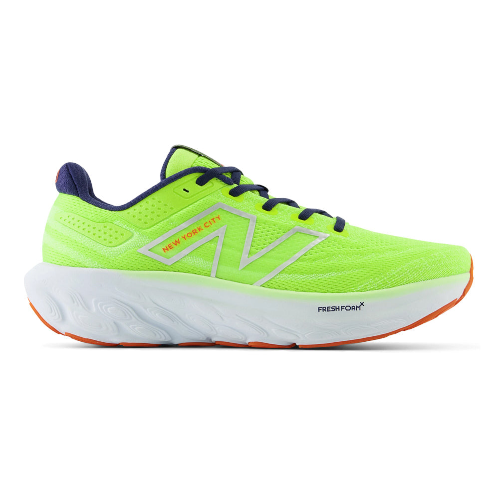 Men's New Balance Fresh Foam X 1080v13, Thirty Watt/Bleached Lime Glo/NB Navy/Ice Blue, 11 D Medium