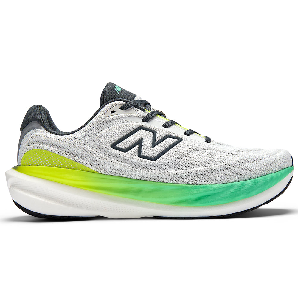 Side view on white background of Mens New Balance Fresh Foam X 1080 running shoe in Reflection/Graphite/Deep End, Medium (Regular) width
