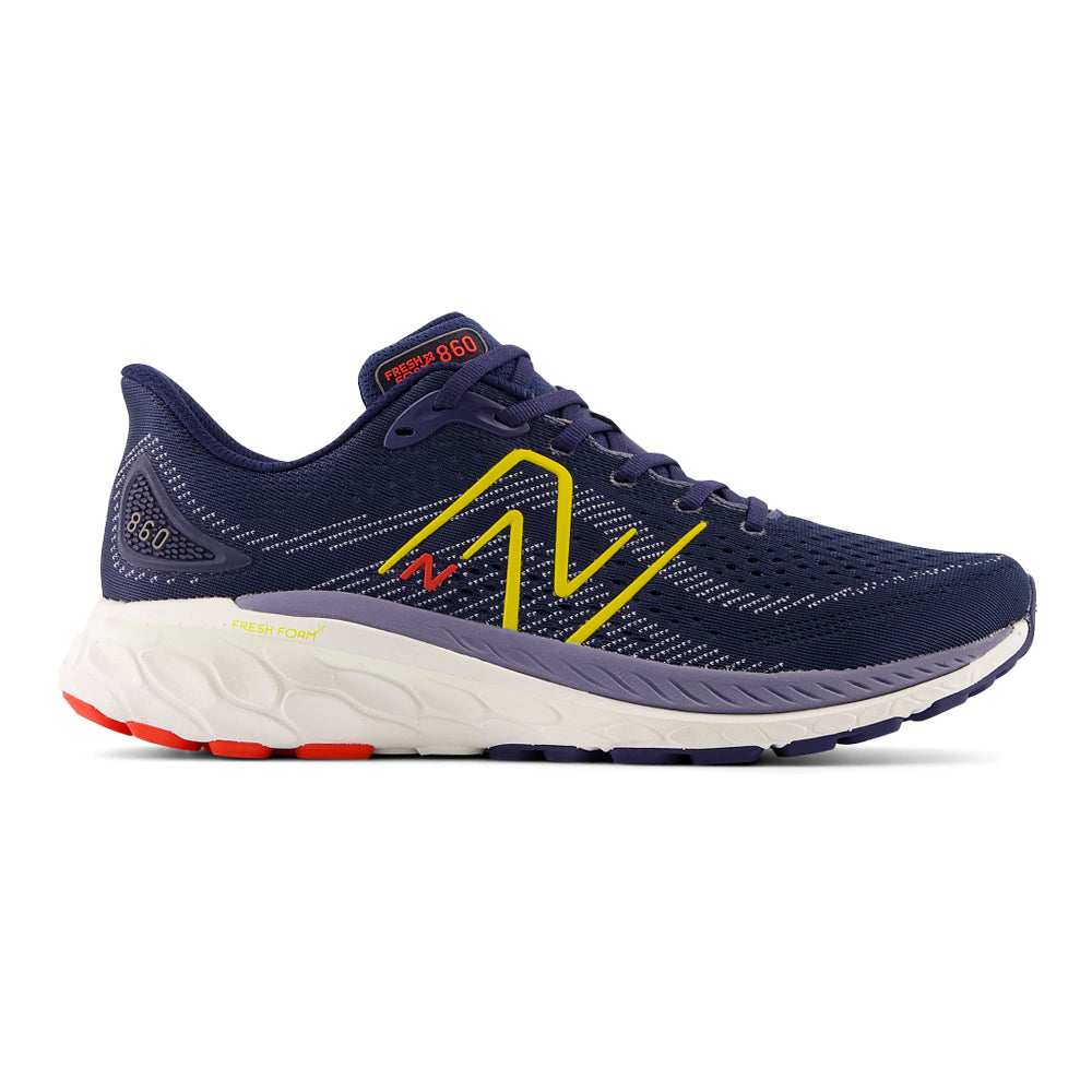 Men's New Balance Fresh Foam X 860v13, NB Navy/Ginger Lemon/Neo Flame, 11.5 2E Wide