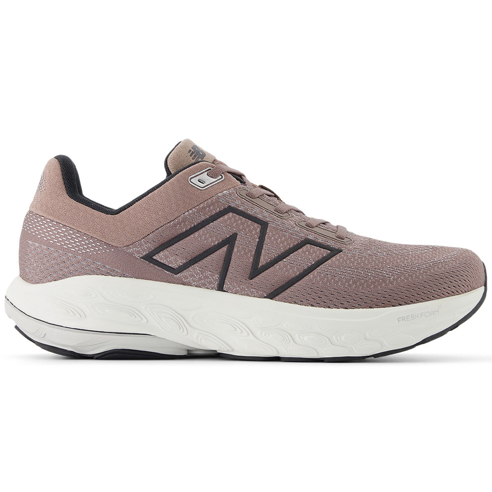 Side view on white background of Mens New Balance Fresh Foam 860 running shoe in Earth Shadow/Raincloud/Black, Wide width