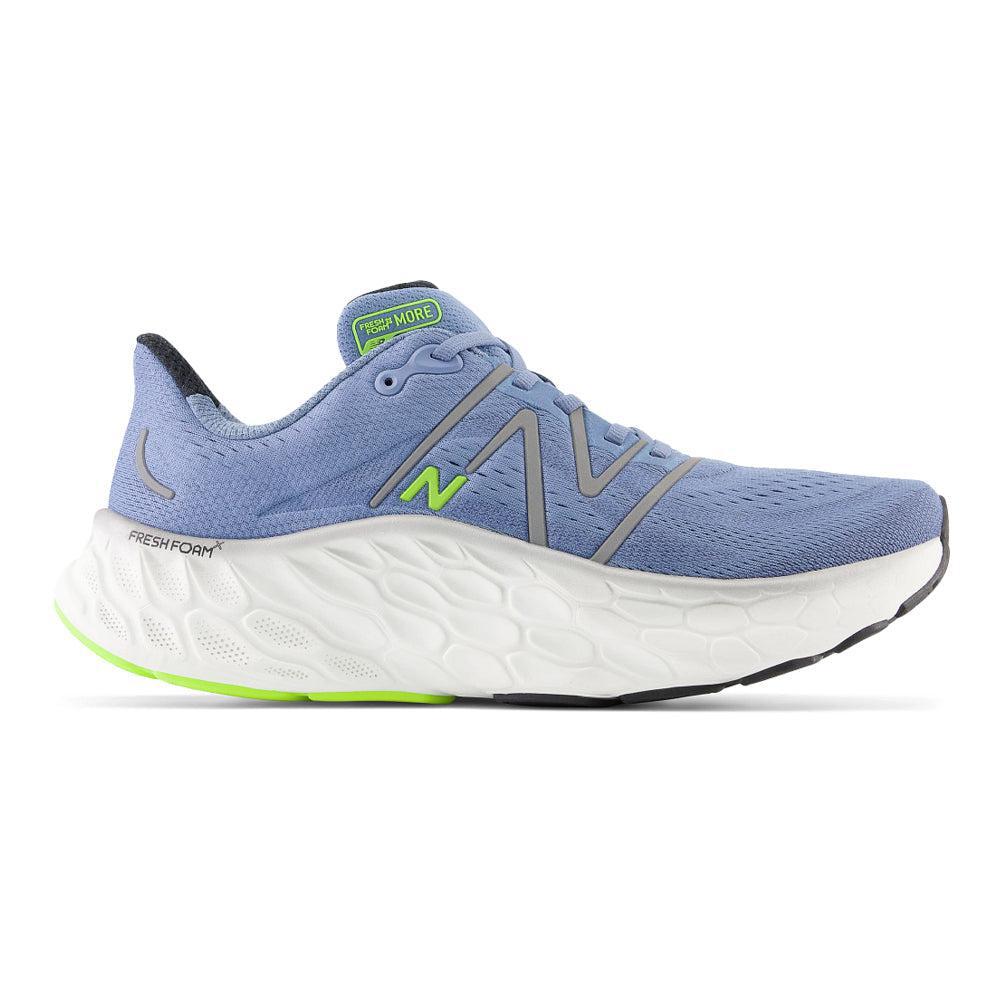 Men's New Balance Fresh Foam X More v4, Mercury Blue/Dark Silver Metallic, 13 D Medium