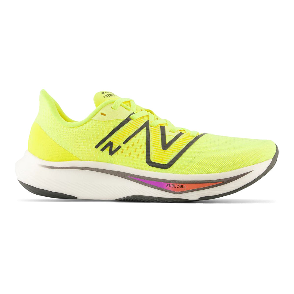 Men's New Balance FuelCell Rebel v3, Cosmic Pineapple/Blacktop, 10 D Medium