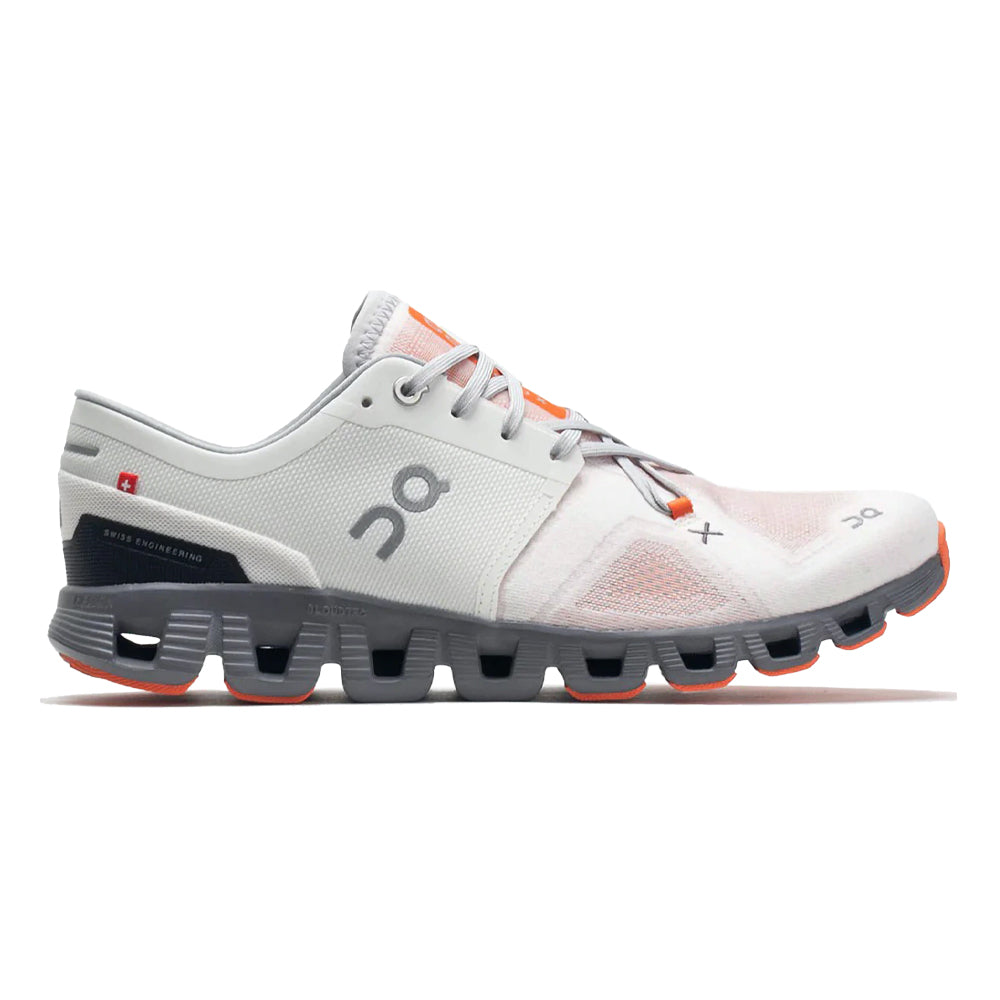 Men's On Cloud X 3, Ivory/Alloy, 7 D Medium