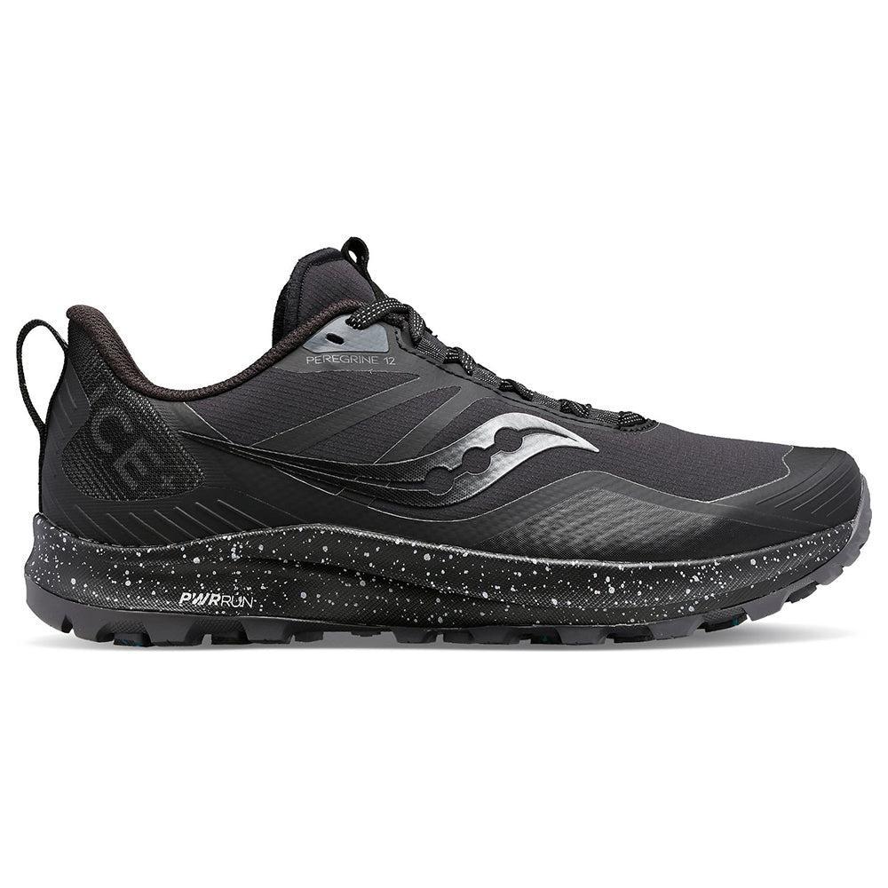 Side view on white background of Mens Saucony Peregrine running shoe in ,  width