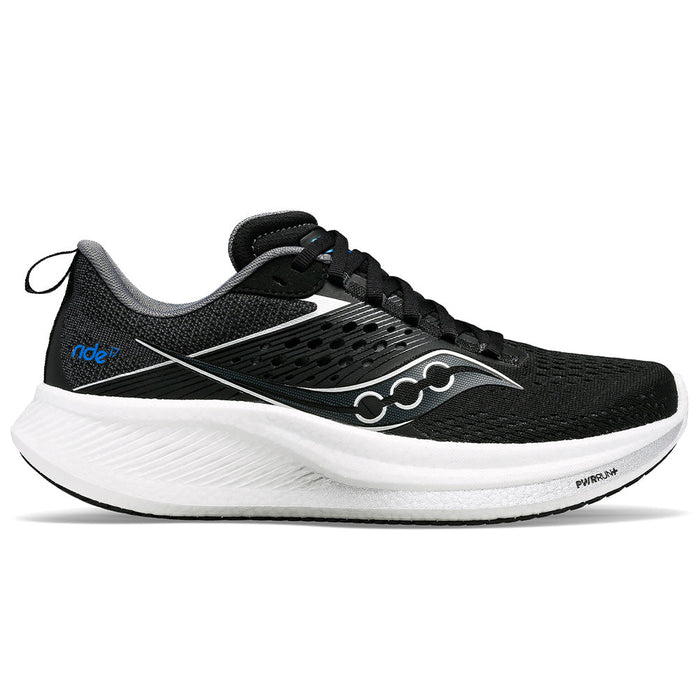 Men's Saucony Ride 17, Black/White, 9.5 D Medium