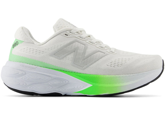 Side view on white background of Womens New Balance Fresh Foam X 880v15 running shoe in Reflection/Electric Jade/Ice Blue, Medium (Regular) width