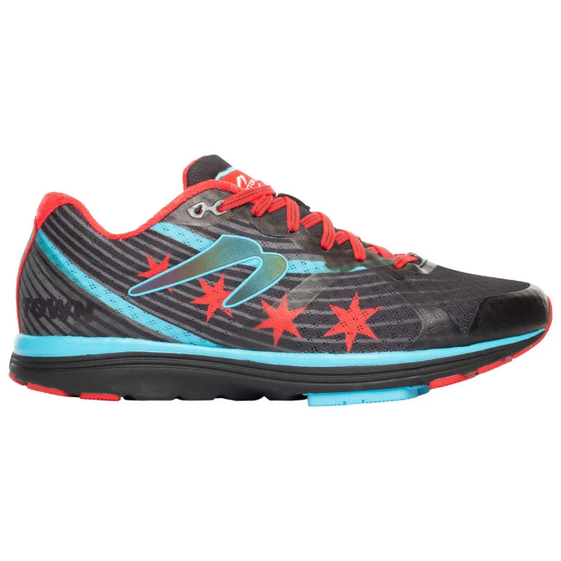 Side view on white background of Womens Newton Running Fusion running shoe in Chicago, Medium (Regular) width