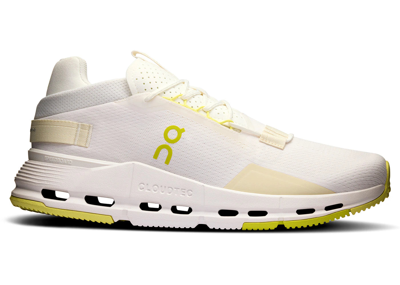 Men's On Cloudnova 2, White/Limelight, 9.5 D Medium