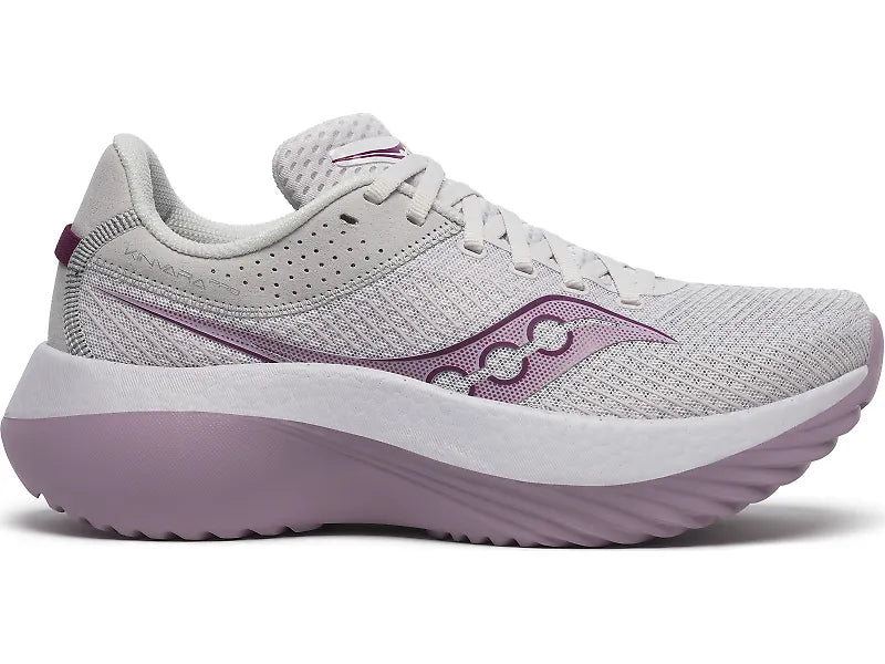 Saucony Kinvara Pro Womens running shoes in Fog/Heather - side view on white background