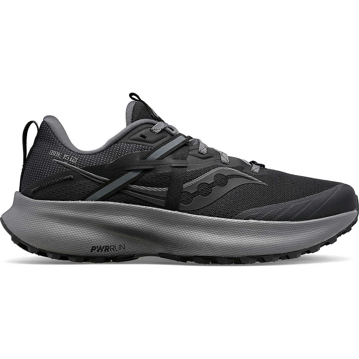 Men's Saucony Ride 15 TR, Black/Charcoal, 10 D Medium