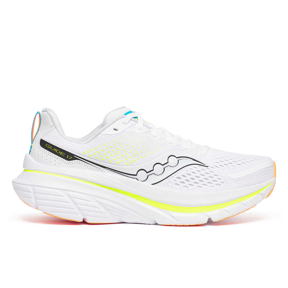 Men's Saucony Guide 17, White/Black, 13 D Medium