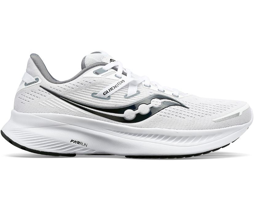Men's Saucony Guide 16, White/Black, 12.5 D Medium
