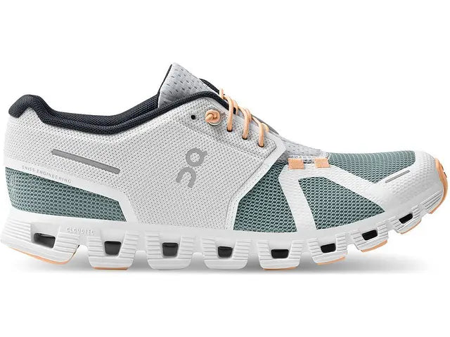 Women's On Cloud 5 Push, White/Cobble, 9 B Medium