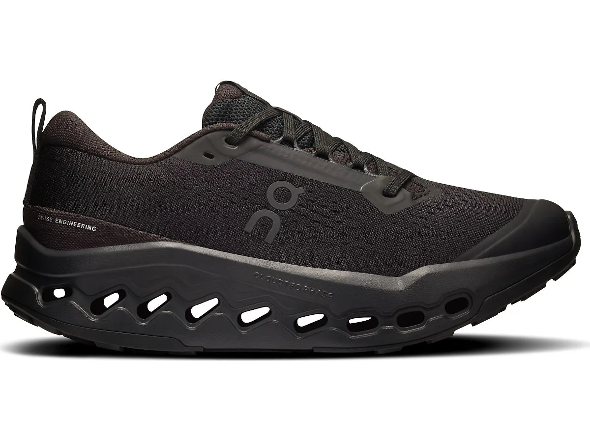 Women's On Cloudsurfer Trail 2, Black/Black, 7 B Medium